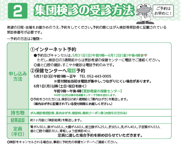 集団検診　受診方法