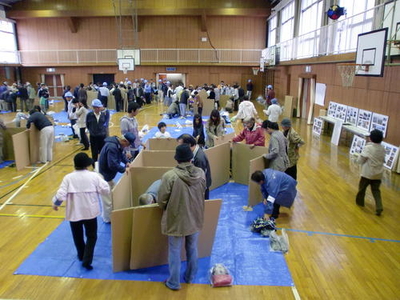 防災訓練の風景