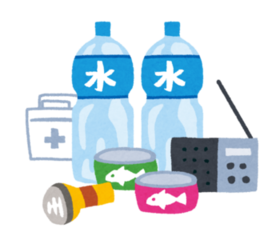 地震のイラスト「防災グッズ」