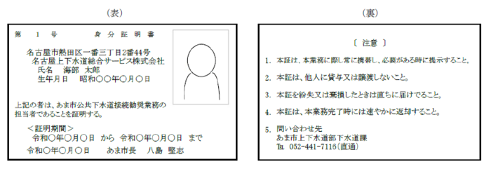 身分証例