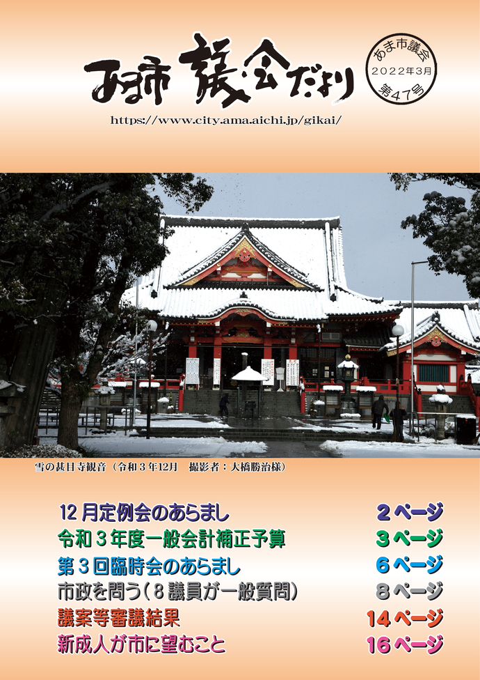 あま市議会だより（第47号）の写真