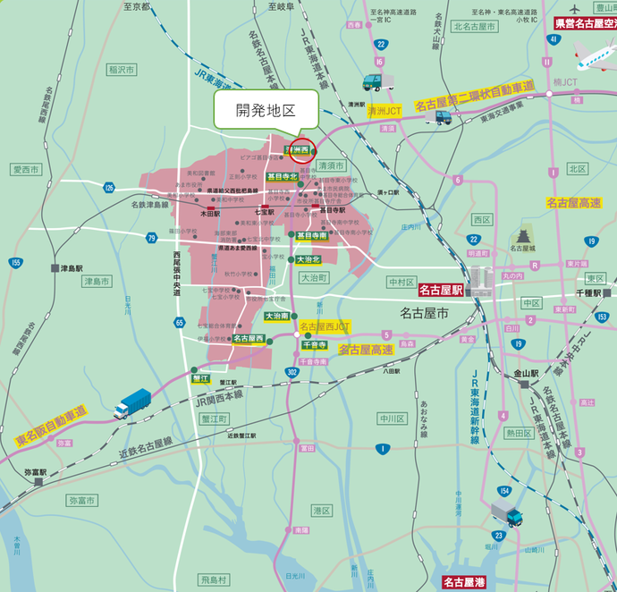 あま方領地区位置図