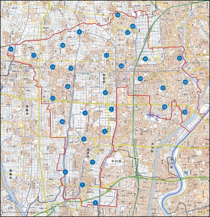 同報系防災行政無線　屋外拡声スピーカー設置場所